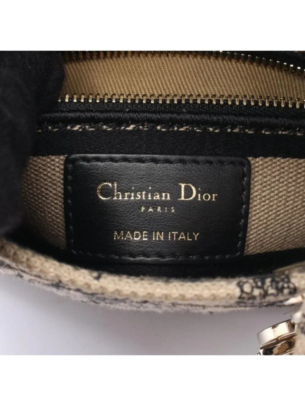Dior Handbag Lady D-lite Mini 2-Way Gray Black Canvas Tote